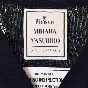 MIHARA YASUHIRO J10CD501 デストロイ カーディガン ダメージ加工 46 ブラック