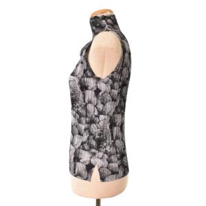 PLEATS PLEASE ISSEY MIYAKE PP63-JK691 カットソー ハイネック ノースリーブ プリーツ 木の実柄 クルミ 3 グレー