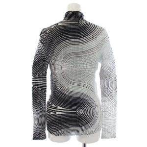 ISSEY MIYAKE IM44FJ649 カットソー ブラウス ハイネック プルオーバー 総柄 長袖 2 ブラック