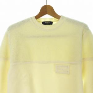 FENDI FFロゴ ニット ボア切り替え 48 白 FZX122 AM6D