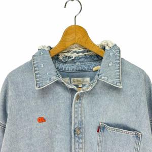 Levi's ×ERL DENIM OVER SHIRT  ダメージ加工 XXL ブルー ERL07B201