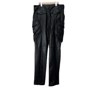 JULIUS 819PAM4 23SS ラムレザー ガスマスク スキニーパンツ カーゴパンツ 3 ブラック 