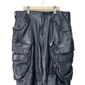 JULIUS 819PAM4 23SS ラムレザー ガスマスク スキニーパンツ カーゴパンツ 3 ブラック 