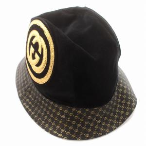 GUCCI DAPPER DAN GG柄 ベロア バケットハット L ゴールド