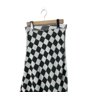 MM6 Maison Margiela 22SS チェス盤柄 ニット スカート Skirts S052-MM6 RTW AVP Ｍ 白 黒 ホワイト ブラック S62MA0072GY33