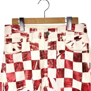 MM6 Maison Margiela 22SS 5ポケットデニムパンツ チェック 5 pockets 36 S052-MM6 RTW AVP 36 白 赤 ホワイト