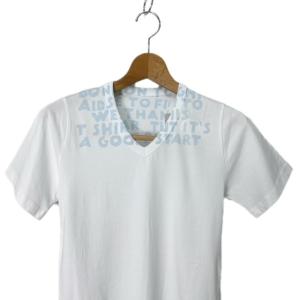 Maison Margiela エイズTシャツ Ｖネック T-shirts S032-MM 6 MAISON MARGIELA XS 白 ホワイト S32GJ0006GY33