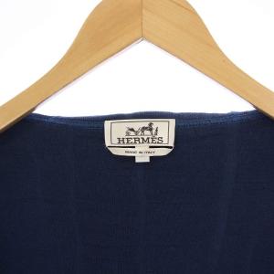 HERMES 19年製 クロコダイル型押し ジップアップパーカー S ネイビー