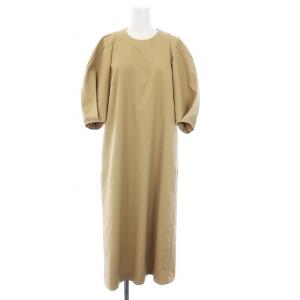 20SS 立体スリーブ ロングワンピース 五分袖 36 S ベージュ