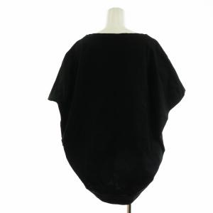 ENFOLD シルケット天竺Vタックプルオーバー カットソー 半袖 Vネック 38 M 黒 ブラック GY30