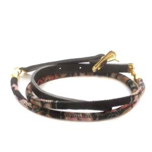 ETRO ベルト ハトメ レザー 総柄 黒 ブラック ゴールド色 マルチカラー