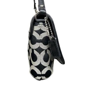 COACH ミニハンドバッグ オプアート キャンバス ボタン開閉