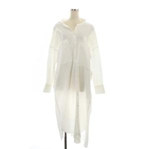 ソフトブロードシャツドレスワンピース ロング 長袖 スキッパー 38 オフホワイト /DO OS