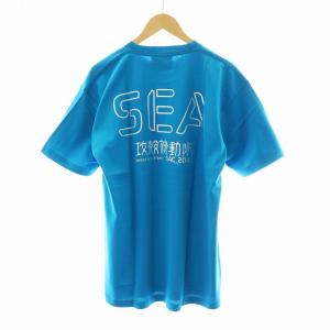 WIND AND SEA 攻殻機動隊 22AW Tシャツ カットソー 半袖 草薙素子&バトー オーロラ プリント XL 青 ブルー GY05