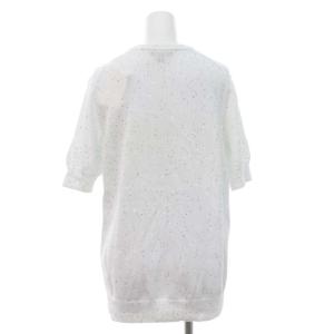 Drawer 7Gスパンコール ショートスリーブ ニット カットソー 半袖 2 白 ホワイト