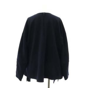 ENFOLD CENTER DRAPE PULLOVER トップス カットソー チュニック丈 長袖 ワイド 38 紺 ネイビー