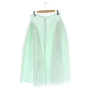 Cecilie Bahnsen ジャガードスカート ロング UK8 ライトミントグリーン