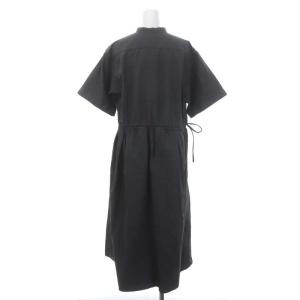 Drawer 23AW フランネルスタンドカラーワンピース コットン ロング 半袖 36 ダークグレー