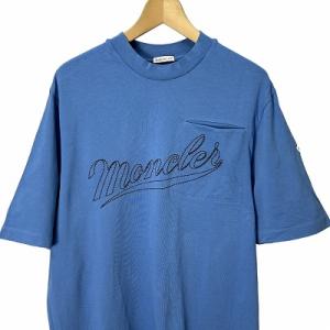 MONCLER レタリング ロゴ Tシャツ M 青 水色 ブルー
