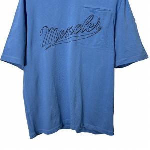 MONCLER レタリング ロゴ Tシャツ M 青 水色 ブルー