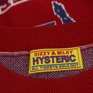 HYSTERIC GLAMOUR 23AW FANTASTIC BOX柄ジャカードショート丈ニット セーター 長袖 F 赤 レッド マルチカラー