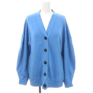 ボックスシルエットクロップドニットカーディガン 長袖 Vネック 38 ライトブルー