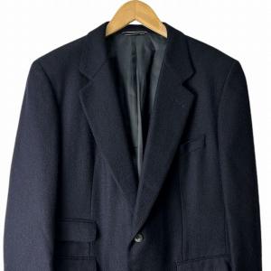 dunhill カシミヤ テーラードジャケット ネイビー 肩パッド入り