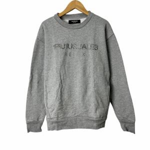 ラインストーン ロゴ スウェット トレーナー グレー S