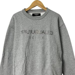 1PIU1UGUALE3 RELAX ラインストーン ロゴ スウェット トレーナー グレー S