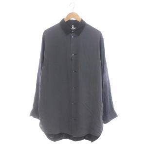OAMC カラーブロックドレスシャツ 切替 長袖 M グレー ブラック /HK OS SH