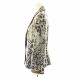 LEONARD ファッション FASHION テーラードジャケット シングル 2B ノーベント レオパード柄 ヒョウ柄