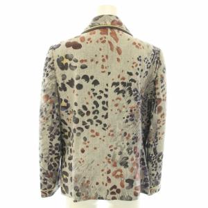 LEONARD ファッション FASHION テーラードジャケット シングル 2B ノーベント レオパード柄 ヒョウ柄