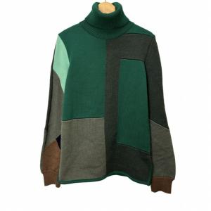 タートルネック ニットセーター XS 緑 グリーン