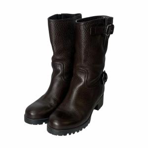 PRADA レザー ハーフブーツ 35.5 ブラウン 3U5785
