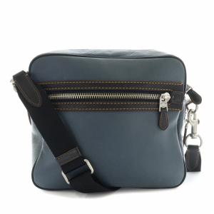 COACH ショルダーバッグ レザー スクエア 青 ブルー 茶色 ブラウン 11095