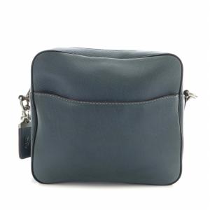 COACH ショルダーバッグ レザー スクエア 青 ブルー 茶色 ブラウン 11095