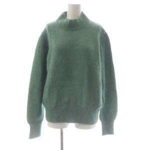 5G モヘアシャギー モックネック ニット セーター 長袖 1 ライトグリーン /HS OS
