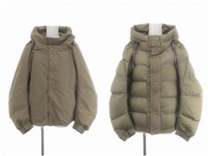 23AW 2WAY ショートリバーダウン ジャケット アウター 36 グレージュ /DF OS