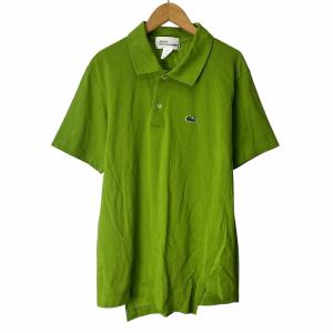 × ラコステ LACOSTE コラボ ねじれ ポロシャツ ワンポイントロゴ 半袖 L 緑 グリーン FL-T003