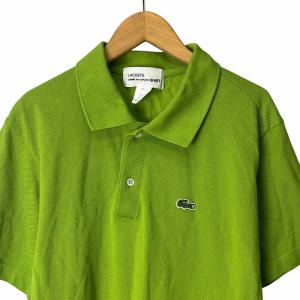 COMME des GARCONS SHIRT × ラコステ LACOSTE コラボ ねじれ ポロシャツ ワンポイントロゴ 半袖 L 緑 グリーン FL-T003
