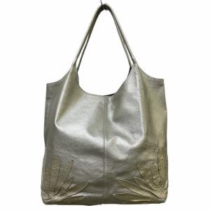 JURGEN LEHL トートバッグ レザー ボタニカル シャンパンゴールド