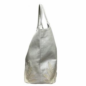 JURGEN LEHL トートバッグ レザー ボタニカル シャンパンゴールド