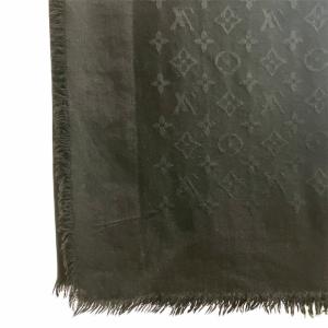 LOUIS VUITTON シルク ウール ストール マフラー 大判 モノグラム ブラック