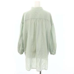 theory luxe ICY LAWN FRANCES ロングブラウス シャツ 前開き 長袖 バンドカラー 038 スモークグリーン