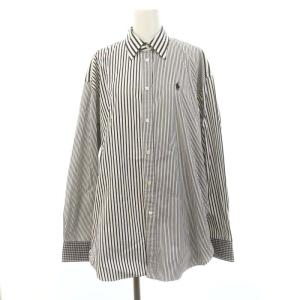 シャツ ストライプ チェック 6 白 ホワイト 黒 ブラック