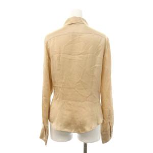 Max Mara シルク ブラウス 長袖 フロントボタン USA4 S ベージュ