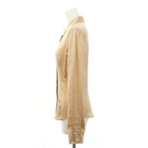 Max Mara シルク ブラウス 長袖 フロントボタン USA4 S ベージュ
