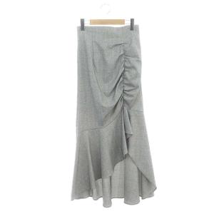 SNIDEL 23SS シャーリングスリットマーメイドスカート ロング 1 グレー /DF OS