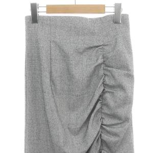 SNIDEL 23SS シャーリングスリットマーメイドスカート ロング 1 グレー /DF OS