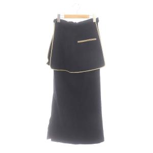 22SS ATTACH FLAP SKIRT スカート タイト マキシ ロング バイカラー 2 M 紺